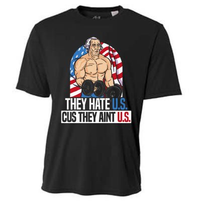 They Hate Us Cuz They AinT Us America Usa Flag Cooling Performance Crew T-Shirt