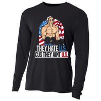 They Hate Us Cuz They AinT Us America Usa Flag Cooling Performance Long Sleeve Crew