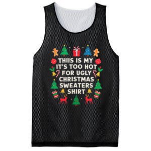 Too Hot Ugly Christmas Sweaters Funny Women Family Gifts Mesh Reversible Basketball Jersey Tank