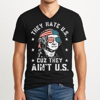 They Hate Us Cuz They Ain't Us Funny 4th of July V-Neck T-Shirt