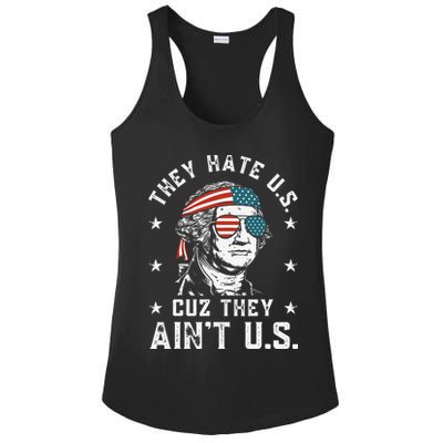 They Hate Us Cuz They Ain't Us Funny 4th of July Ladies PosiCharge Competitor Racerback Tank