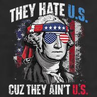 They Hate Us Cuz They Ain't Us USA American Flag 4th of July Cool Comfort Performance Bucket Hat