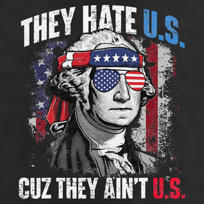 They Hate Us Cuz They Ain't Us USA American Flag 4th of July Cool Comfort Performance Bucket Hat