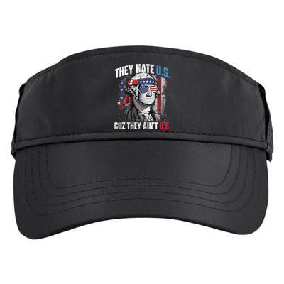 They Hate Us Cuz They Ain't Us USA American Flag 4th of July Adult Drive Performance Visor