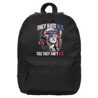They Hate Us Cuz They Ain't Us USA American Flag 4th of July 16 in Basic Backpack