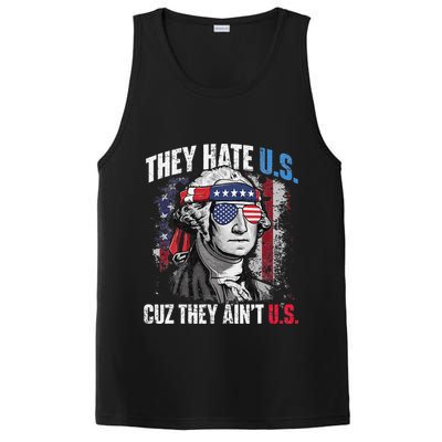 They Hate Us Cuz They Ain't Us USA American Flag 4th of July PosiCharge Competitor Tank