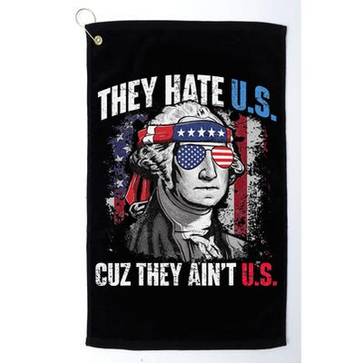 They Hate Us Cuz They Ain't Us USA American Flag 4th of July Golf Towel