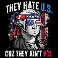 They Hate Us Cuz They Ain't Us USA American Flag 4th of July Visor
