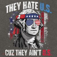 They Hate Us Cuz They Ain't Us USA American Flag 4th of July Cotton Canvas Backpack
