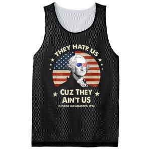 They Hate Us Cuz They Aint Us George Washington 4th Of July Mesh Reversible Basketball Jersey Tank