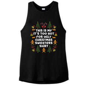 Too Hot Ugly Christmas Sweaters Funny Xmas Men Women Family Ladies PosiCharge Tri-Blend Wicking Tank