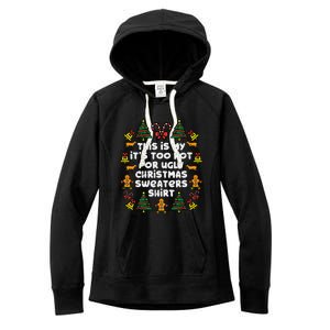 Too Hot Ugly Christmas Sweaters Funny Xmas Men Women Family Women's Fleece Hoodie