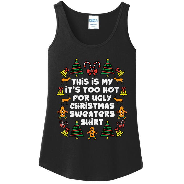 Too Hot Ugly Christmas Sweaters Funny Xmas Men Women Family Ladies Essential Tank