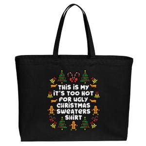 Too Hot Ugly Christmas Sweaters Funny Xmas Men Women Family Cotton Canvas Jumbo Tote