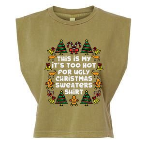 Too Hot Ugly Christmas Sweaters Funny Xmas Men Women Family Garment-Dyed Women's Muscle Tee