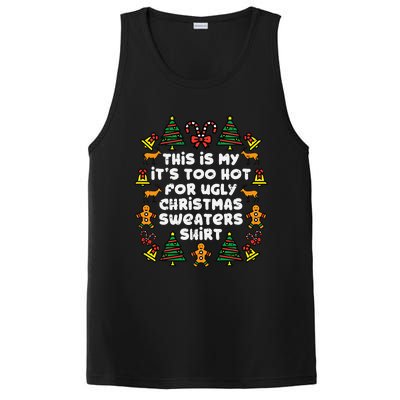 Too Hot Ugly Christmas Sweaters Funny Xmas Family PosiCharge Competitor Tank