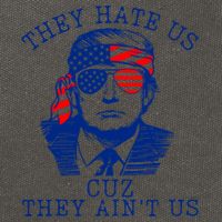 They Hate Us Cuz They AinT Us Funny Trump 4th Of July 2024 Cotton Canvas Backpack