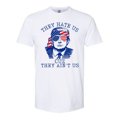 They Hate Us Cuz They AinT Us Funny Trump 4th Of July 2024 Softstyle CVC T-Shirt