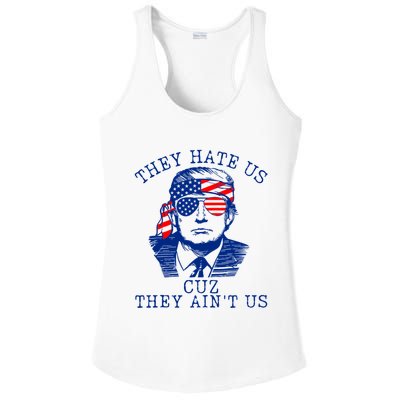 They Hate Us Cuz They AinT Us Funny Trump 4th Of July 2024 Ladies PosiCharge Competitor Racerback Tank