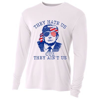 They Hate Us Cuz They AinT Us Funny Trump 4th Of July 2024 Cooling Performance Long Sleeve Crew