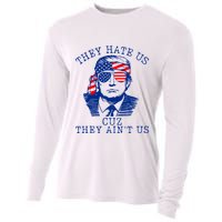 They Hate Us Cuz They AinT Us Funny Trump 4th Of July 2024 Cooling Performance Long Sleeve Crew