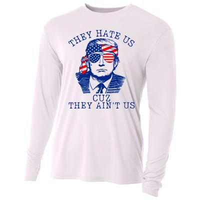 They Hate Us Cuz They AinT Us Funny Trump 4th Of July 2024 Cooling Performance Long Sleeve Crew