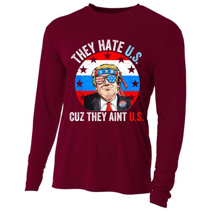 They Hate Us Cuz They Aint Us Funny 4th Of July USA Cooling Performance Long Sleeve Crew