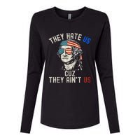 They Hate Us Cuz They AinT Us Usa American Flag 4th Of July Womens Cotton Relaxed Long Sleeve T-Shirt