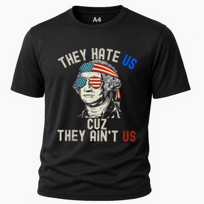 They Hate Us Cuz They AinT Us Usa American Flag 4th Of July Cooling Performance Crew T-Shirt