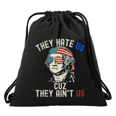 They Hate Us Cuz They AinT Us Usa American Flag 4th Of July Drawstring Bag