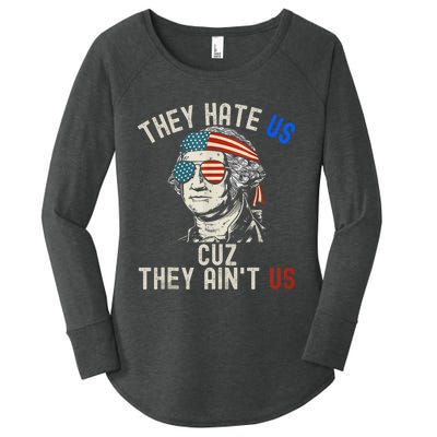 They Hate Us Cuz They AinT Us Usa American Flag 4th Of July Women's Perfect Tri Tunic Long Sleeve Shirt