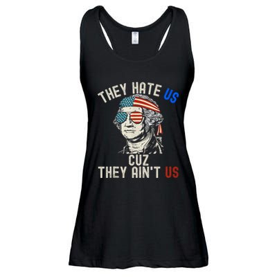 They Hate Us Cuz They AinT Us Usa American Flag 4th Of July Ladies Essential Flowy Tank