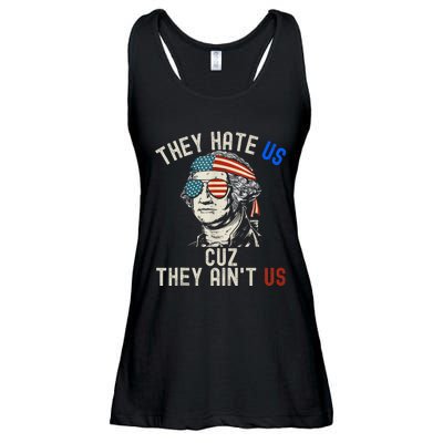 They Hate Us Cuz They AinT Us Usa American Flag 4th Of July Ladies Essential Flowy Tank