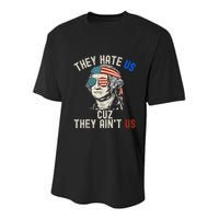 They Hate Us Cuz They AinT Us Usa American Flag 4th Of July Youth Performance Sprint T-Shirt
