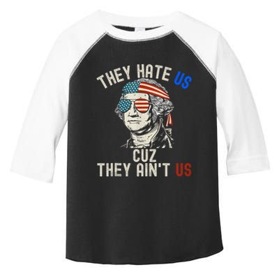 They Hate Us Cuz They AinT Us Usa American Flag 4th Of July Toddler Fine Jersey T-Shirt