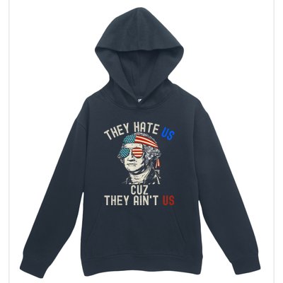 They Hate Us Cuz They AinT Us Usa American Flag 4th Of July Urban Pullover Hoodie