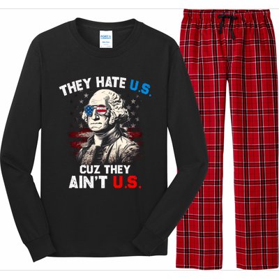 They Hate Us Cuz They Aint Us Funny 4th Of July Independence Day Long Sleeve Pajama Set