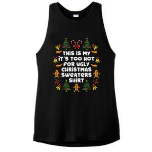 Too Hot Ugly Christmas Sweaters Funny Xmas Family Ladies PosiCharge Tri-Blend Wicking Tank