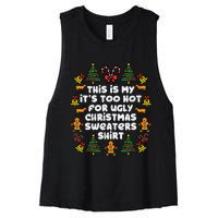 Too Hot Ugly Christmas Sweaters Funny Xmas Family Women's Racerback Cropped Tank