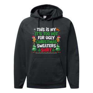 Too Hot Ugly Christmas Sweaters Funny Xmas Performance Fleece Hoodie