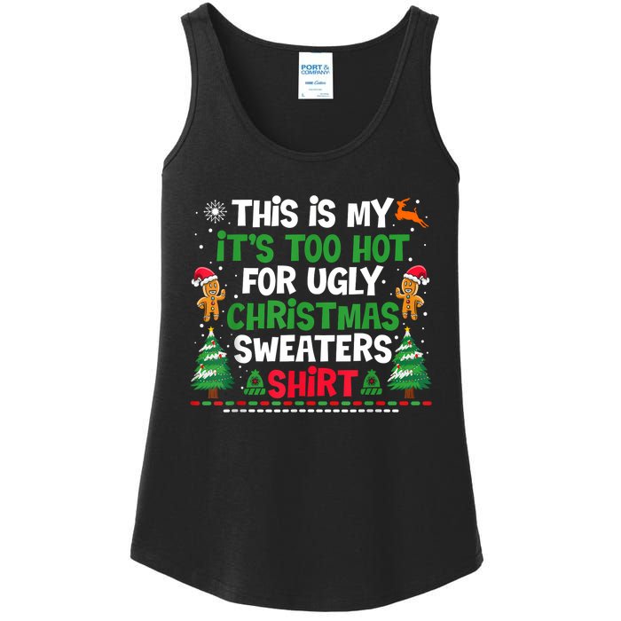 Too Hot Ugly Christmas Sweaters Funny Xmas Ladies Essential Tank