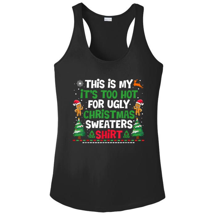 Too Hot Ugly Christmas Sweaters Funny Xmas Ladies PosiCharge Competitor Racerback Tank