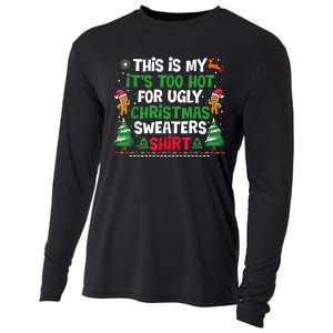 Too Hot Ugly Christmas Sweaters Funny Xmas Cooling Performance Long Sleeve Crew