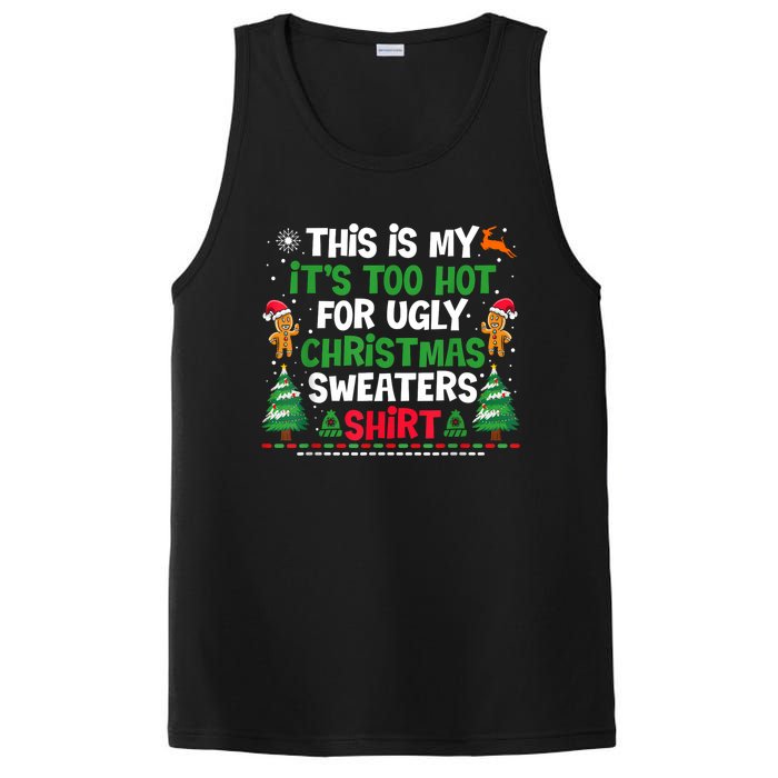 Too Hot Ugly Christmas Sweaters Funny Xmas PosiCharge Competitor Tank