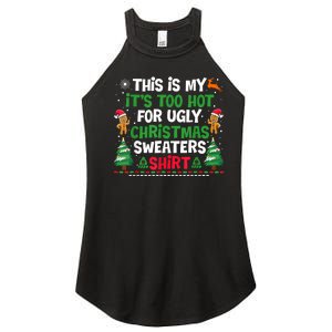 Too Hot Ugly Christmas Sweaters Funny Xmas Women's Perfect Tri Rocker Tank