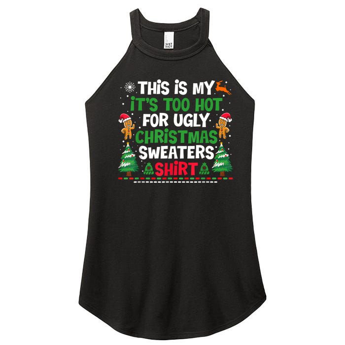 Too Hot Ugly Christmas Sweaters Funny Xmas Women's Perfect Tri Rocker Tank