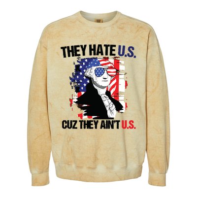 They Hate Us Cuz Thay Aint Us Colorblast Crewneck Sweatshirt