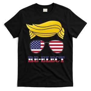 Trump Hair Usa Flag Patriot Pro Reelect 2024 Gop T-Shirt