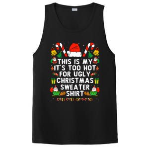 Too Hot Ugly Christmas Sweaters Funny Xmas Women Family PosiCharge Competitor Tank