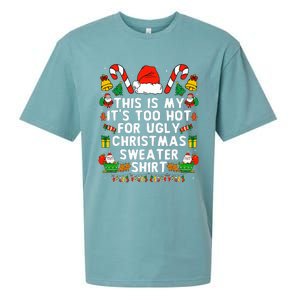 Too Hot Ugly Christmas Sweaters Funny Xmas Women Family Sueded Cloud Jersey T-Shirt